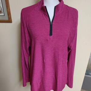 Le 63nd, Magenta Pullover Quarter Zip Size Medium Long Sleeve